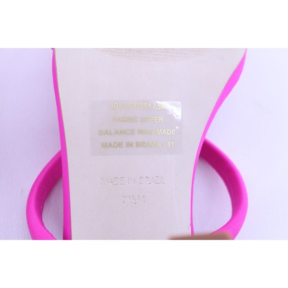 Steve Madden JOY Slide Sandals Hot Pink Tapered Heel Square Toe size 7.5M Barbie - Picture 6 of 7